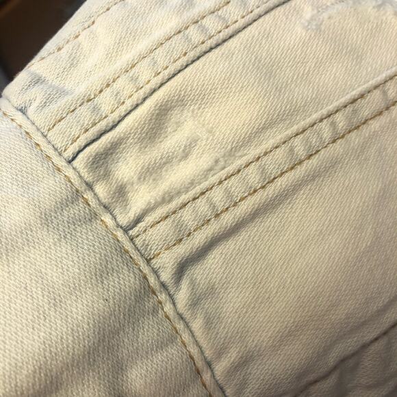 Forever 21 F21 Blue White Light Wash Distressed Jean Jacket Size Small - Picture 12 of 14